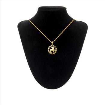 14k Yellow Gold Round Leo Zodiac Sign Horoscope Constellation Pendant