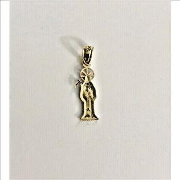 14K Two Tone Gold Santa Muerte Small Pendant