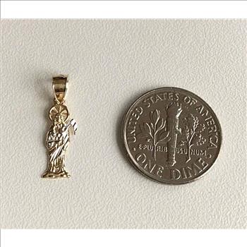 14K Two Tone Gold Santa Muerte Small Pendant