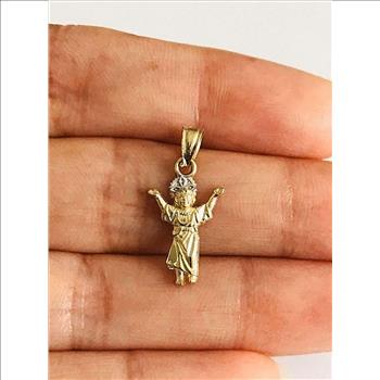 14K Two Tone Gold Religious Pendant