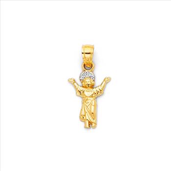 14K Two Tone Gold Religious Pendant