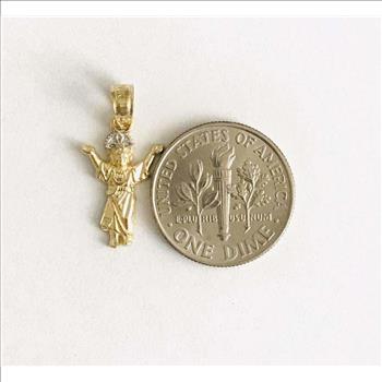 14K Two Tone Gold Religious Pendant