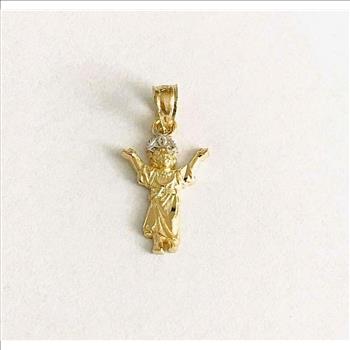 14K Two Tone Gold Religious Pendant