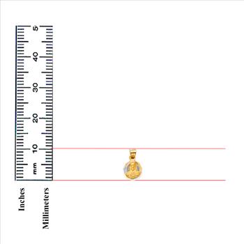 14K Tri Color Gold Jesus Stamp Pendant