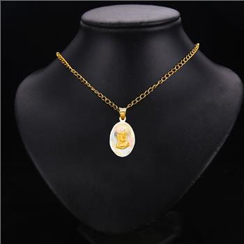 14K Tri Color Gold Religious Jesus Stamp Pendant