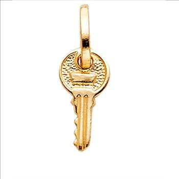 14K Yellow Gold Key Pendant 