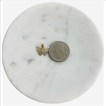 14K Two Tone Gold Butterfly Pendant
