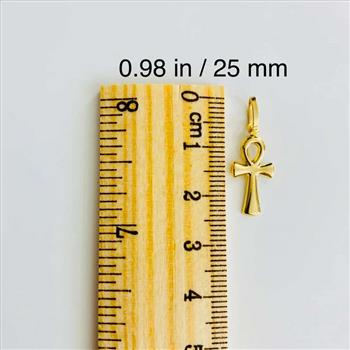 14K Yellow Gold Ankh Cross Pendant