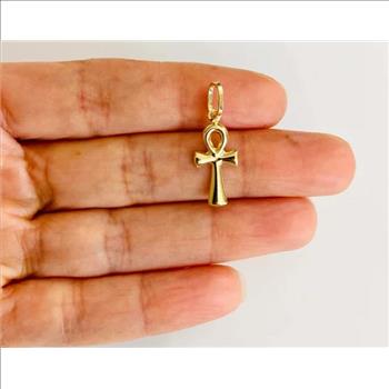 14K Yellow Gold Ankh Cross Pendant