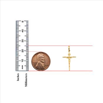 14K Yellow Gold Crucufix Cross Pendant