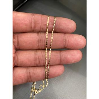 14K Yellow Gold 1.3mm Valentino Chain - 16