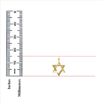 14K Yellow Gold Star of David Pendant - 15 mm X 13 mm