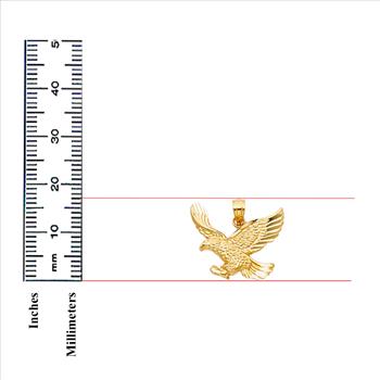14K Yellow Gold Eagle Pendant - Height : 17 mm Width : 21 mm