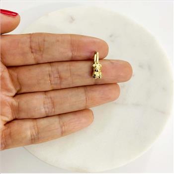 14K Yellow Gold Hollow Baby Bear Pendant