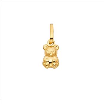 14K Yellow Gold Hollow Baby Bear Pendant
