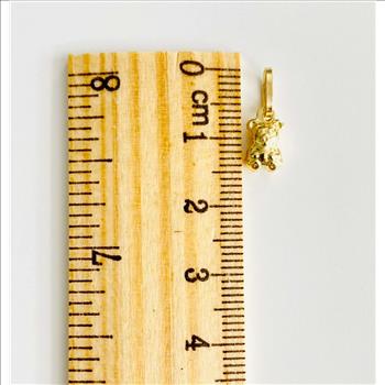 14K Yellow Gold Hollow Baby Bear Pendant
