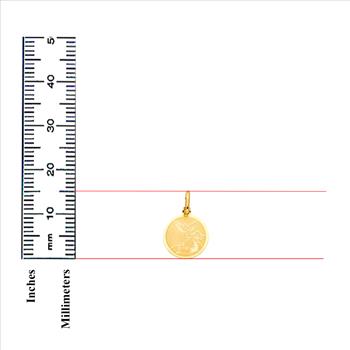 14K Yellow Gold Religious Baptism Pendant -  15 mm X 15 mm
