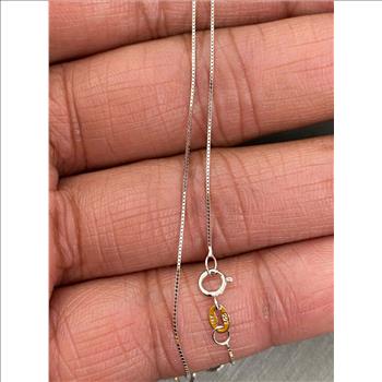 14K White Gold 0.5mm Box Chain - 24