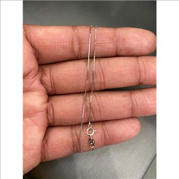14K White Gold 0.5mm Box Chain - 24