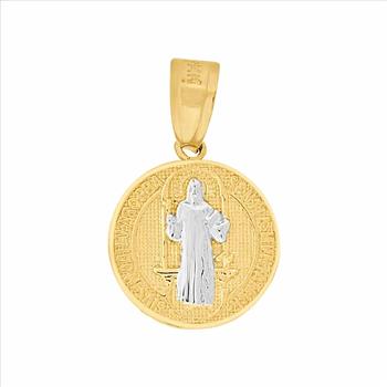 14K Two Tone Gold Religious  Pendant