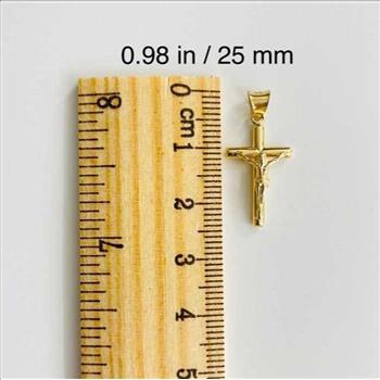 14K Yellow Gold Crucufix  Cross Pendant