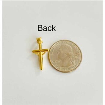 14K Yellow Gold Crucufix  Cross Pendant