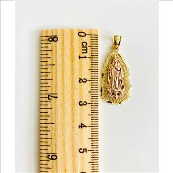 14K Two Tone Gold Our Lady of Guadalupe Pendant