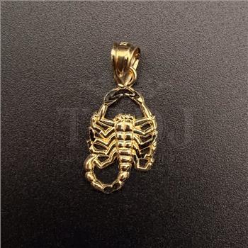 14K Yellow Gold Scorpion Pendant With Yellow Gold 0.8mm Box Chain - 18 Inch