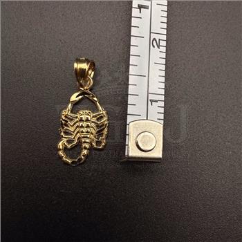 14K Yellow Gold Scorpion Pendant With Yellow Gold 0.8mm Box Chain - 18 Inch