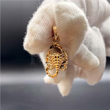 14K Yellow Gold Scorpion Pendant With Yellow Gold 0.8mm Box Chain - 20 Inch