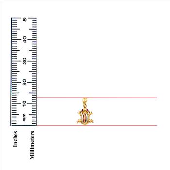 14K Yellow Gold Frog Pendant`- 13mm X 13mm