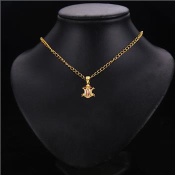 14K Yellow Gold Frog Pendant`- 13mm X 13mm