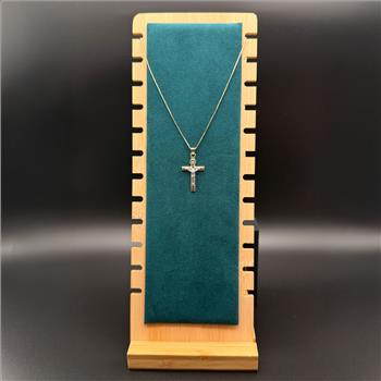 14K Two Tone Gold Mashed Cross Pendant