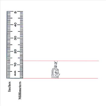 14K White Gold Cubic Zirconia Girl Prayer Religious Pendant - 13 mm X 08 mm