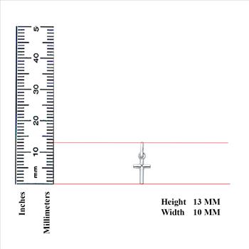 14K White Gold  Cross Religious Pendant - 13 mm X 10 mm