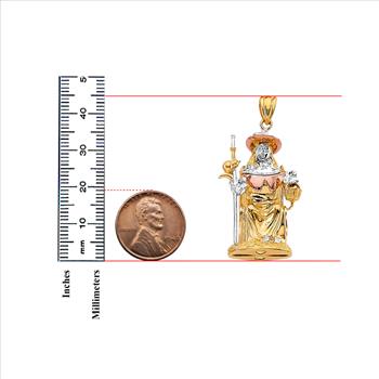 14K Tri Color Gold Santo Nino De Atocha 3D Pendant