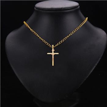  14K Two Tone Yellow and Rose Gold Crucifix Pendant - Suitable for Men & Women - 38 mm X 24 mm 