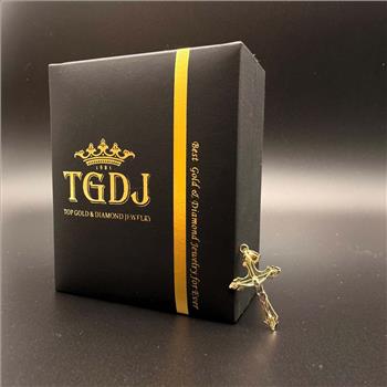 14K Two Tone Gold Cut Out Design Crucufix