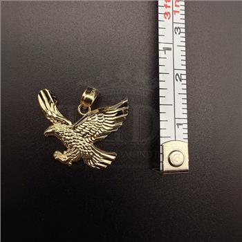 14K Yellow Gold Eagle Pendant With Yellow Gold 2.7mm Cuban Chain - 22 Inch