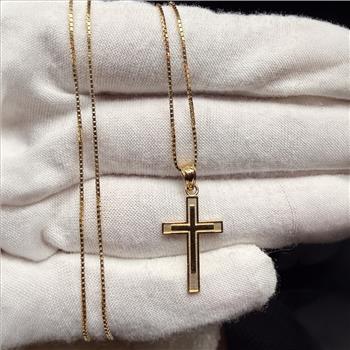 14K Yellow Gold Latin Cross Pendant