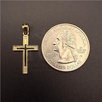14K Yellow Gold Latin Cross Pendant