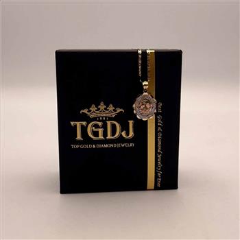 14K Tri Color Gold 14K 3C Mi Bautizo Oval Pendant