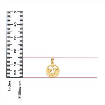 14K Yellow Gold Baptism Cut Out Pendant