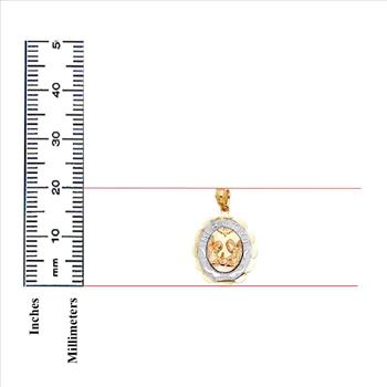 14K Tri Color Gold Religious Mi Bautizo Pendant Oval   Pendant