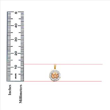 14K Tri Color Gold Religious Mi Bautizo Pendant Round  Pendant