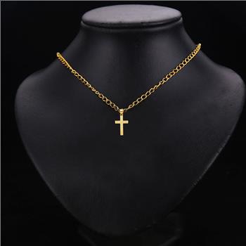  14K Yellow Gold Cross Religious Pendant - 26 mm X 15 mm