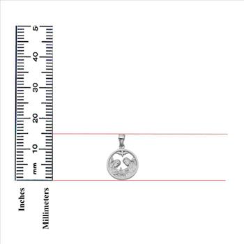 14K White Gold Religious Baptism Pendant - 15 mm X 15 mm