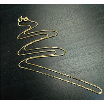 14K Yellow Gold 0.5mm Box Chain - 22