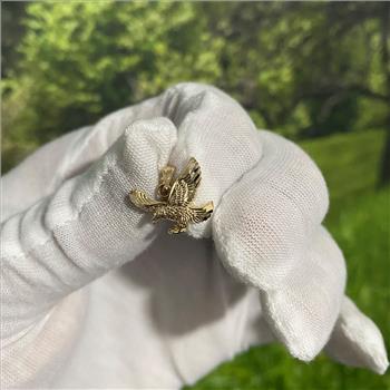 14K  Yellow Gold Eagle Pendant - Height : 17 mm  Width : 21 mm