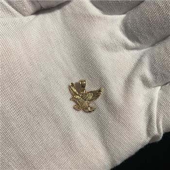 14K  Yellow Gold Eagle Pendant - Height : 17 mm  Width : 21 mm